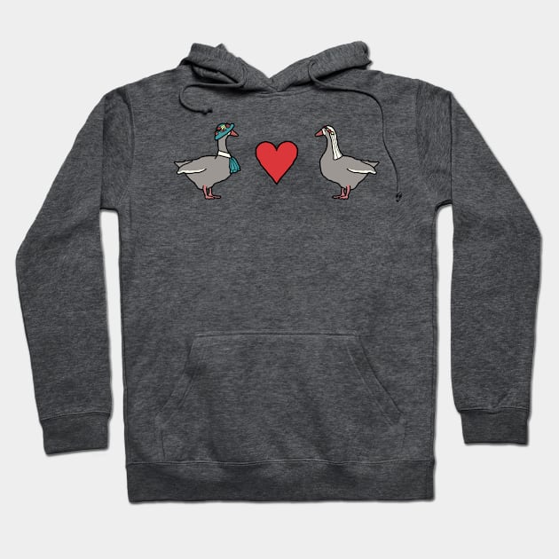 Girl Geese in Love Hoodie by LochNestFarm